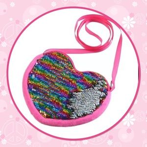 🌸NEW🌸Girls Heart Shaped Rainbow Sequined Bag🌸